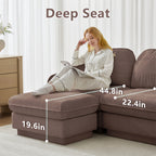 137" Oversize Chenille U-Shaped Sofa