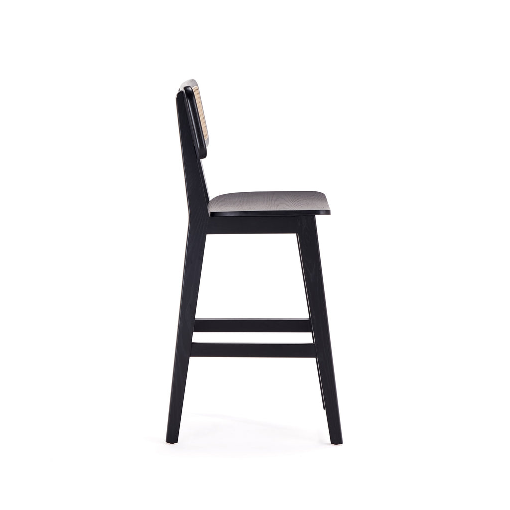 Versailles Cane Back Wood Counter Stool