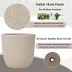 U_Style Lightweight Matte Textured MGO Outdoor Indoor Flower Pot Set