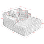 Fluffy Corduroy Upholstered Cloud Couch Sofa Bed