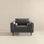 Amber Grey Velvet Lounge Chair