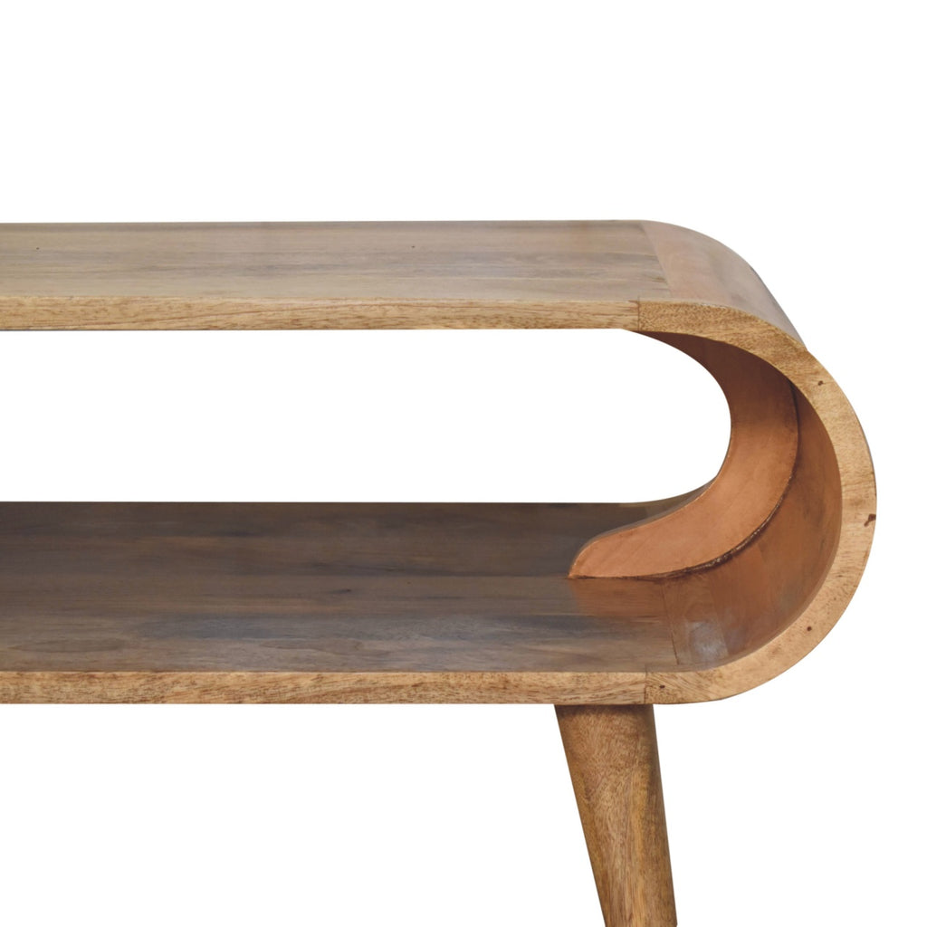 Solid Wood Open Oak-ish Coffee Table, Nordic Legs