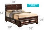 LaVita G8875A-FB Full Storage Bed in Cappuccino