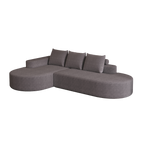 Modern Curved Chenille Upholstered Sectional Sofa