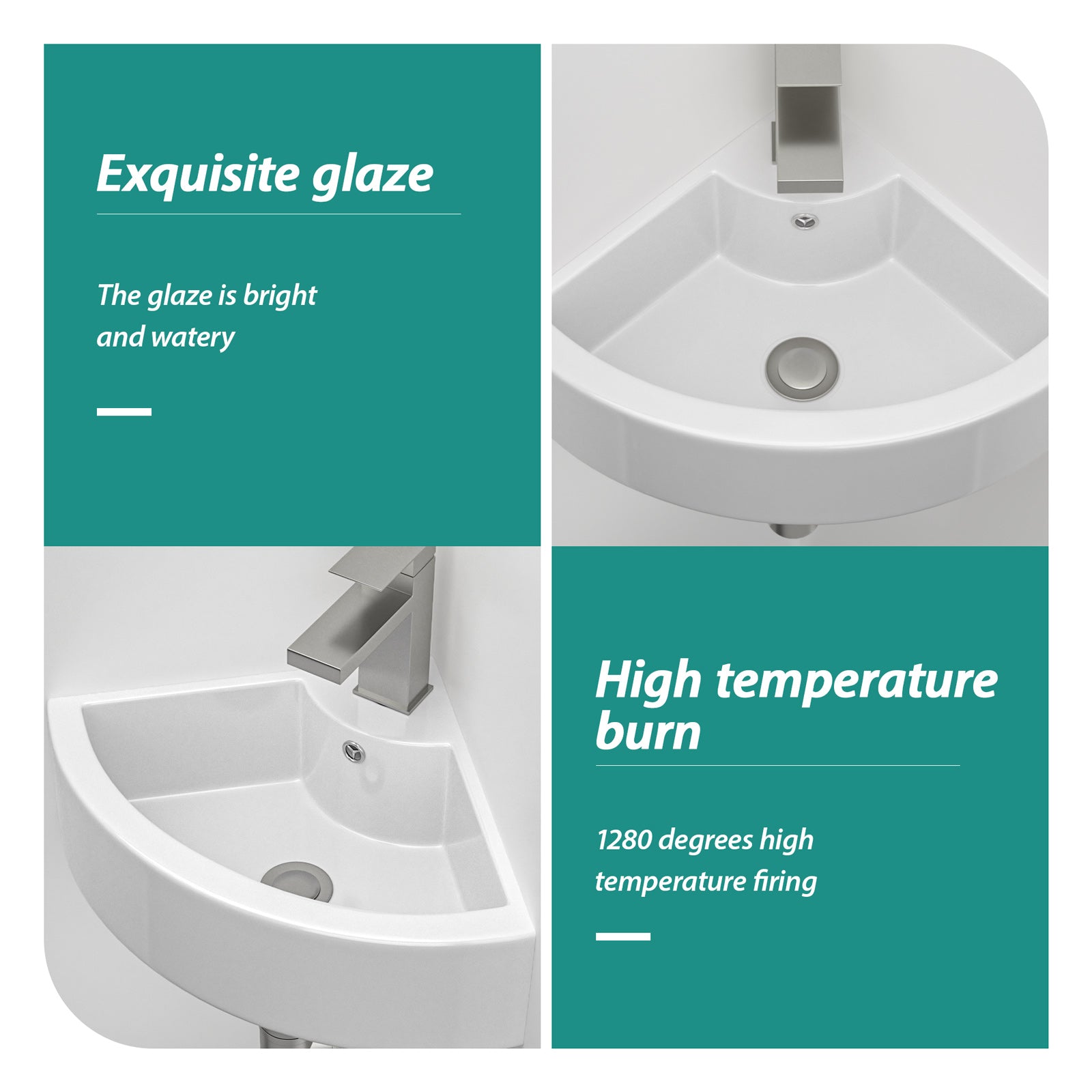 18 x 13 Inch Wall-Mounted Bathroom Sink