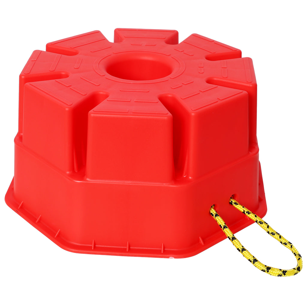 RV Jack Block 6-Inch, 2-Pack with Carry Bag and Rope, Red
