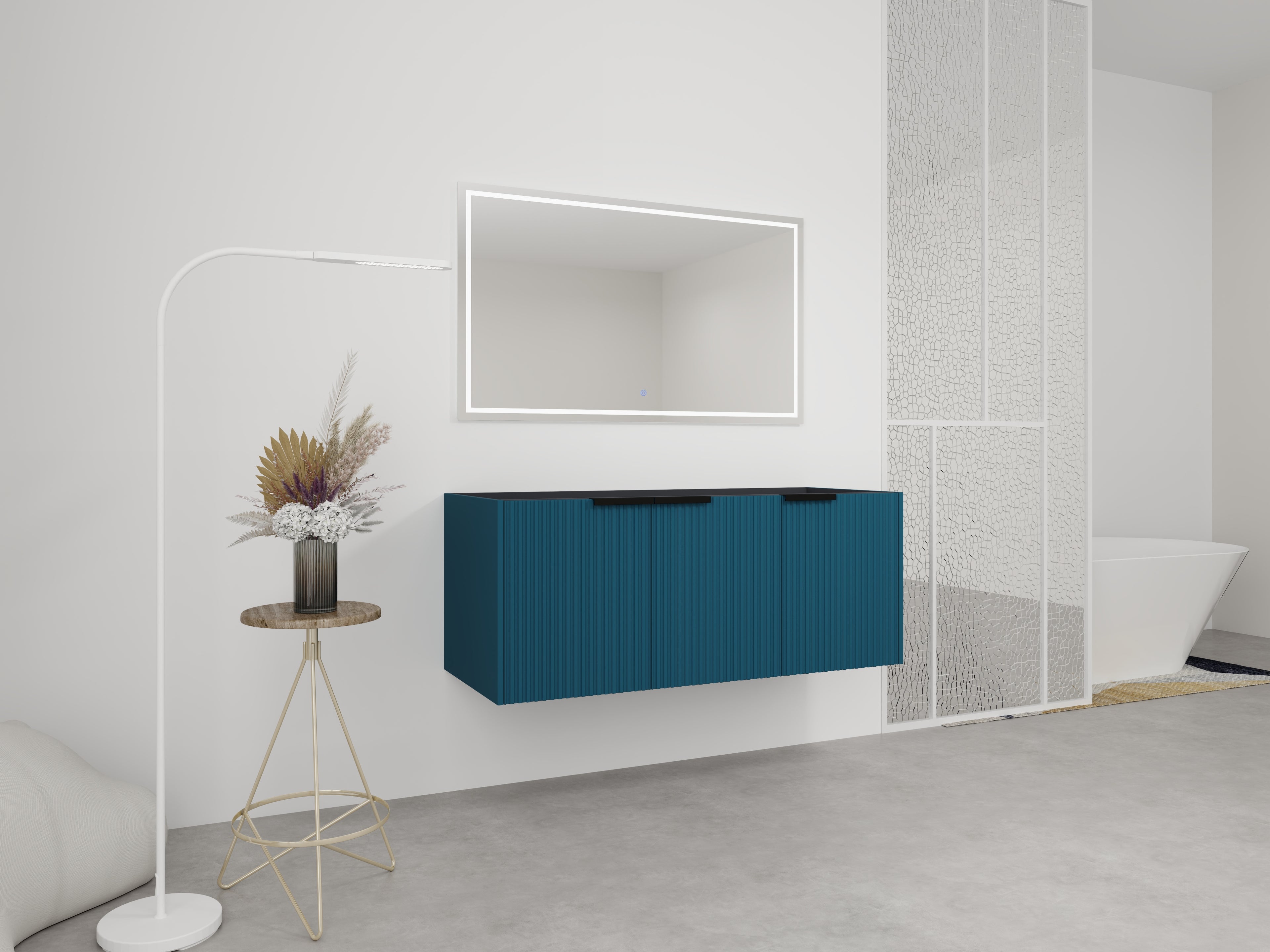 48" Wall Mounted Bathroom Vanity & 3 Soft-Close Doors