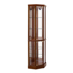 6 Shelf Lighted Corner Curio Cabinet with Adjustable Tempered Glass Shelves