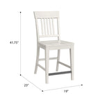 White Slat Back Counter Stools, Set of 2
