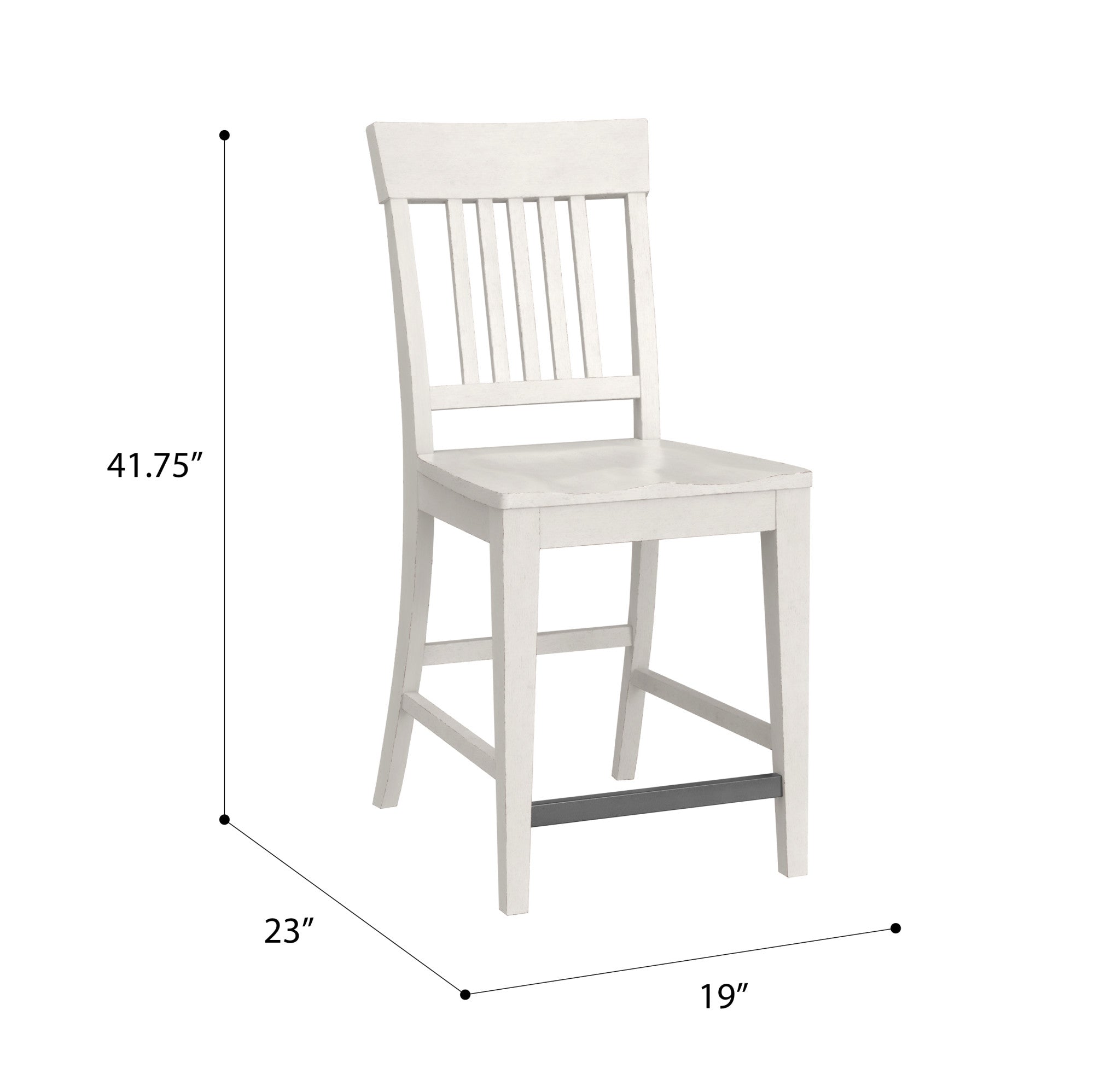 White Slat Back Counter Stools, Set of 2