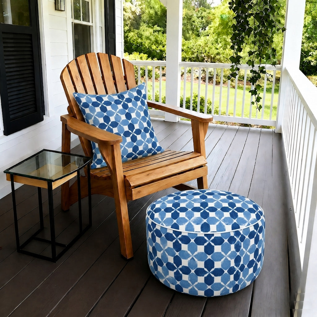 Outdoor Inflatable Ottoman - Coastal Mosaic