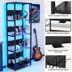 4-Tier Glass Display Shelf with RGB Lights
