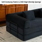 Convertible Sleeper Sofa Bed with Cylindrical Pillow