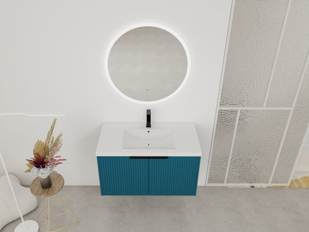36" Wall Mounted Bathroom Vanity with Resin Sink