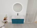 36" Wall Mounted Bathroom Vanity with Resin Sink