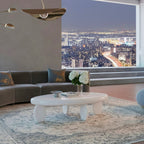 46" x 29" x 12" Modern Cobblestone Coffee Table - High Gloss