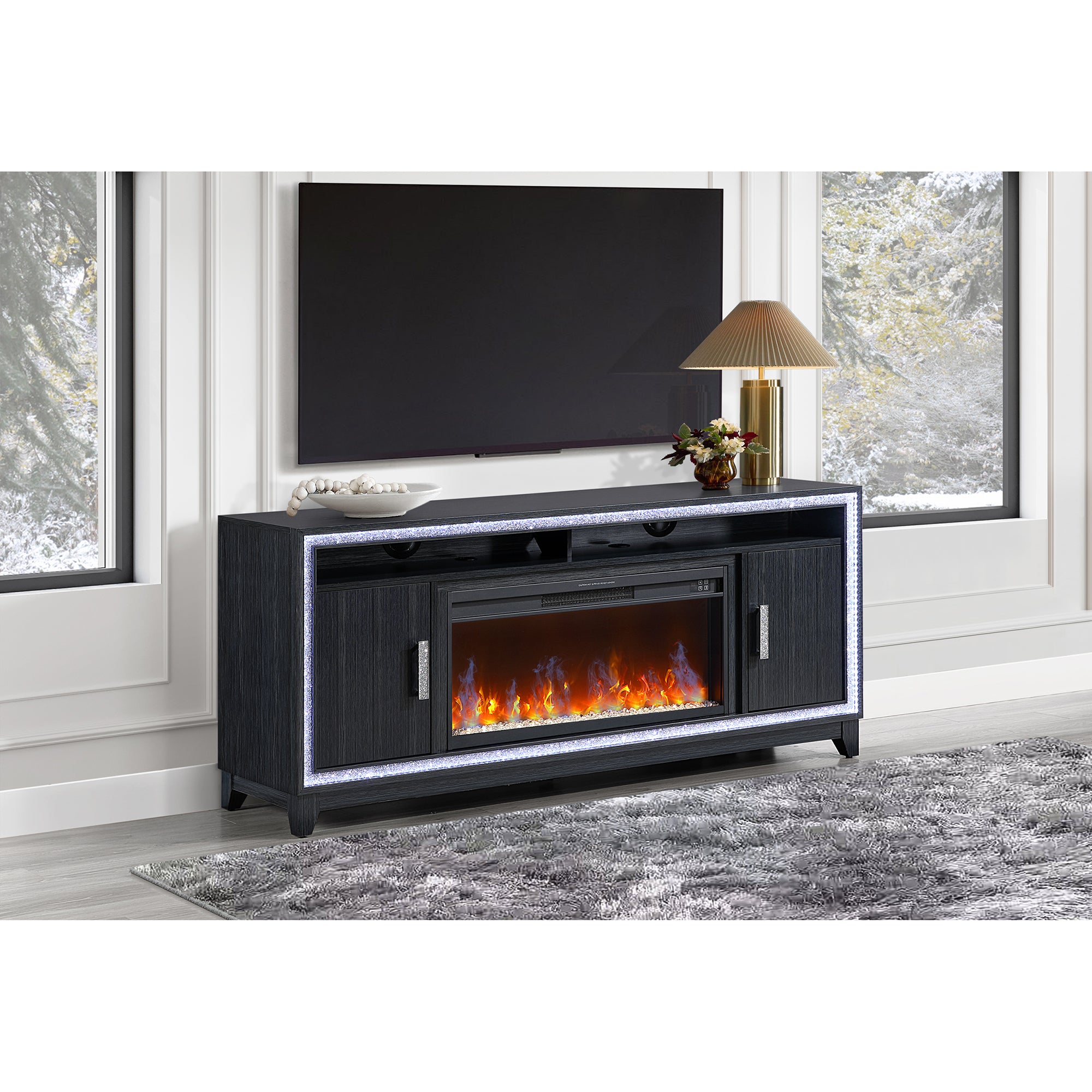 Almera Dark Indoor Fireplace