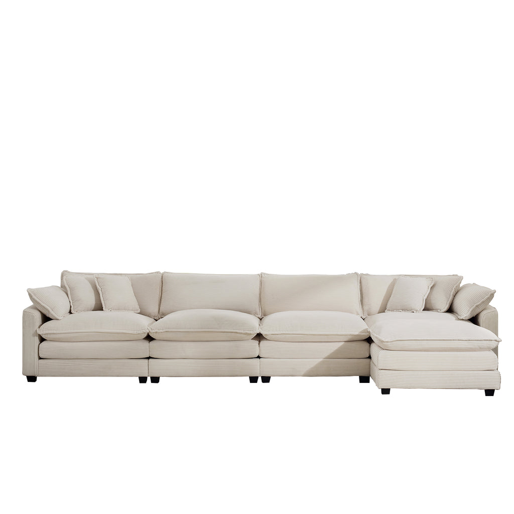 Modern Upholstered L Shape Modular Sectional Sofa