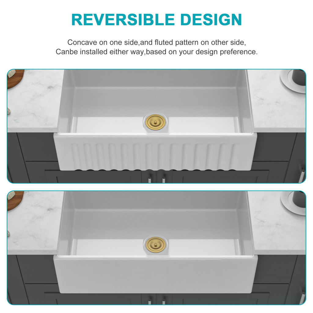 33 Inch White Farmhouse Kitchen Sink