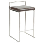 26" Contemporary Stackable Counter Stool in Brushed Stainless Steel