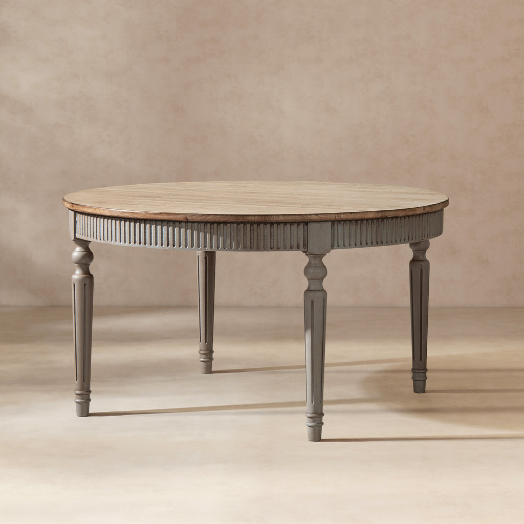 Colette 55" Reclaimed Wood Round Dining Table, Antique