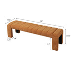 63-Inch Modern Minimalist Multi-Functional Boucle Bench - Orange