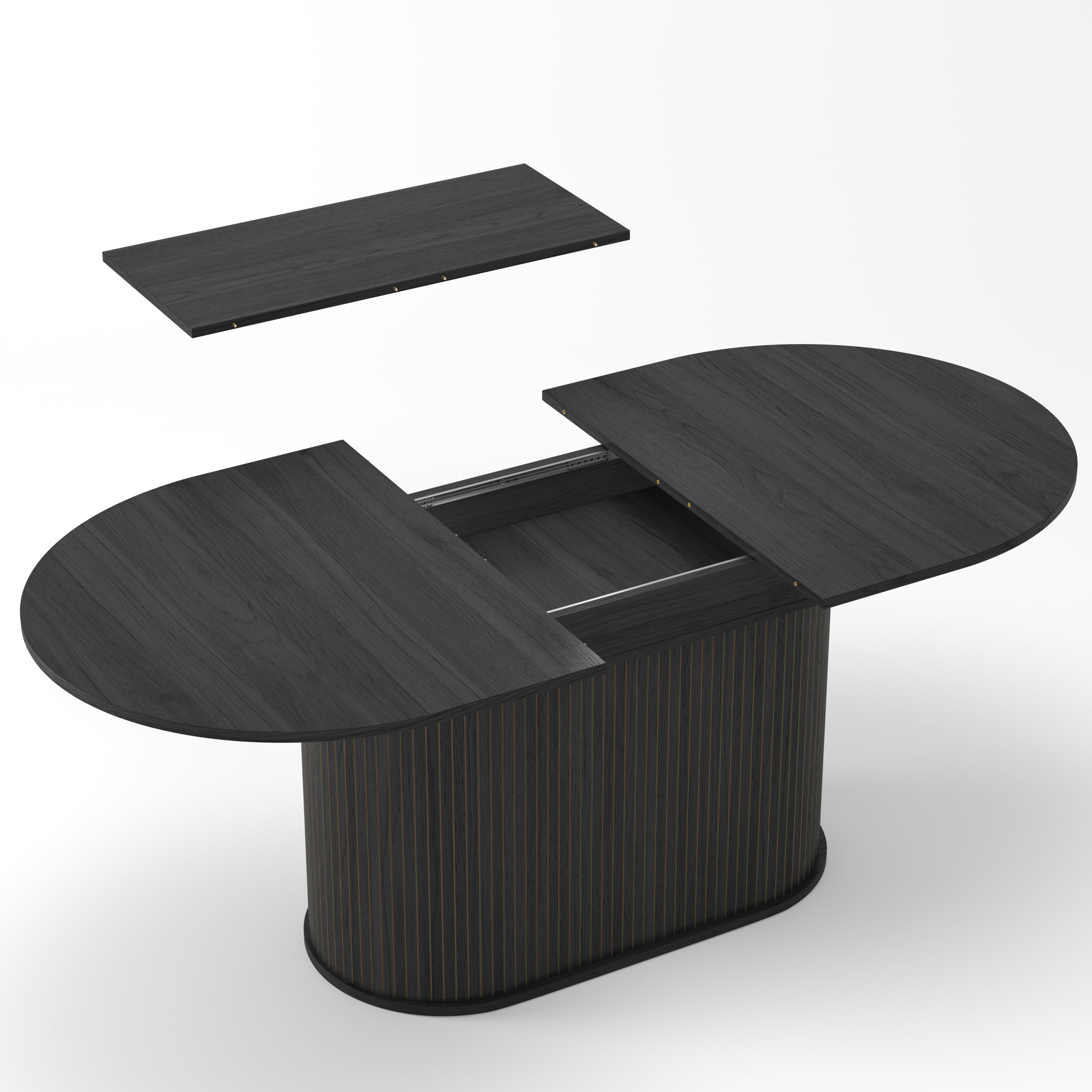 55.11'-70.86' Extendable Dining Table with Striped Legs