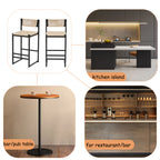 Set of 2 Woven Bar Stools with Backrest