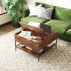 Farmhouse Flip Top Coffee Table with Storage