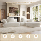 122" Modern L-Shaped Sectional Sofa with Chaise Lounge