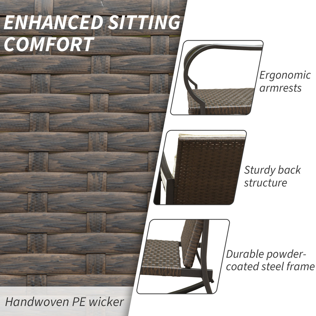 Metal 2-Person Outdoor Patio Rocking Seating Group with Cushions