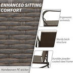 Metal 2-Person Outdoor Patio Rocking Seating Group with Cushions