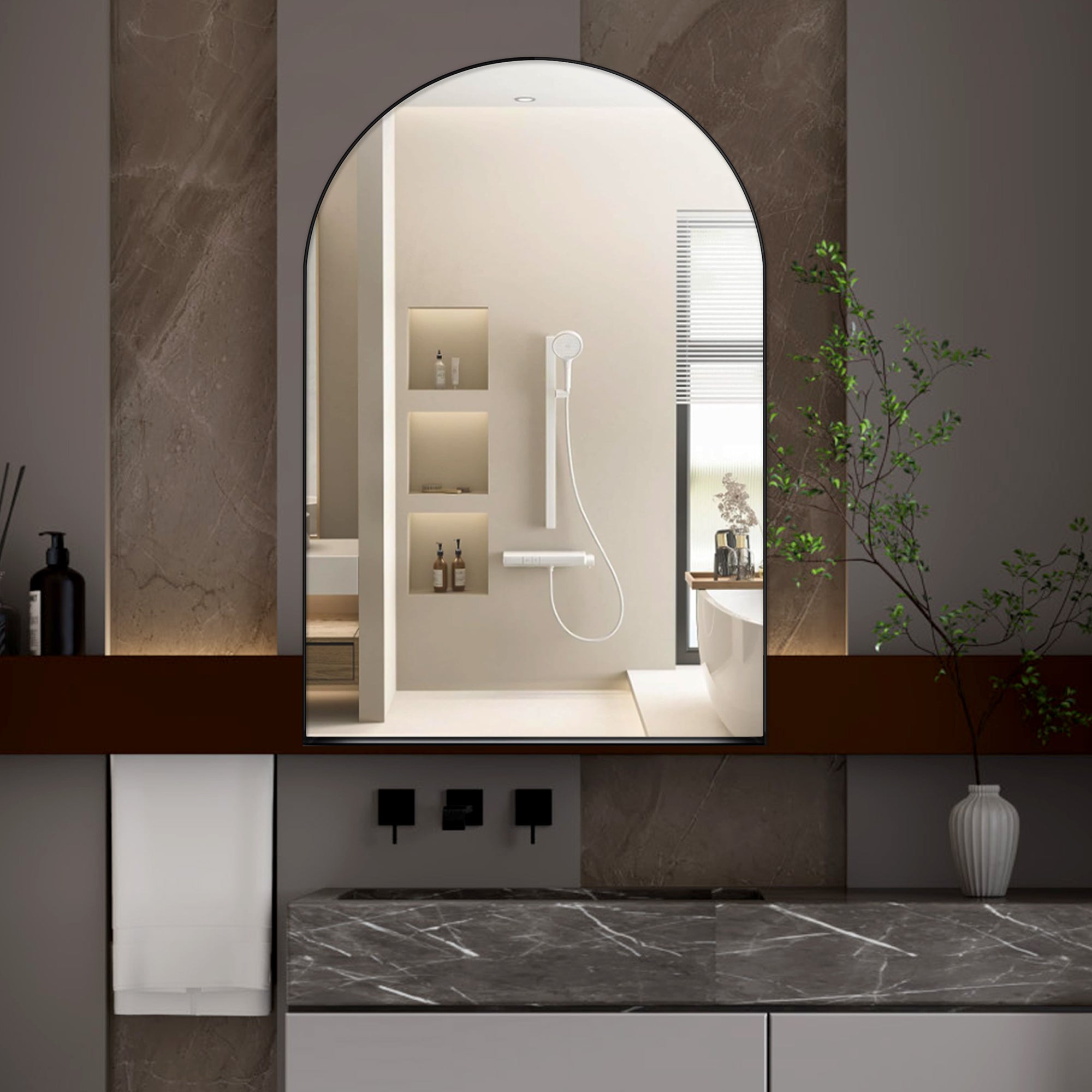 24x36 Inch Arched Recessed Medicine Cabinet