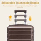 20 Inch ABS Hard Shell Travel Checked Luggage - Brown
