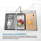 Brushed Stainless Steel Kitchen Sink, 36"x22" Single Bowl