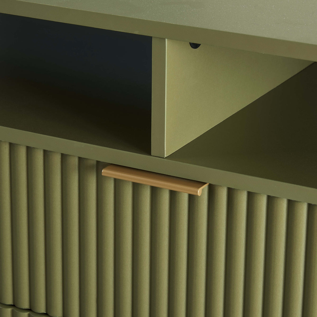 Dumbo 63" Fluted TV Stand in Olive