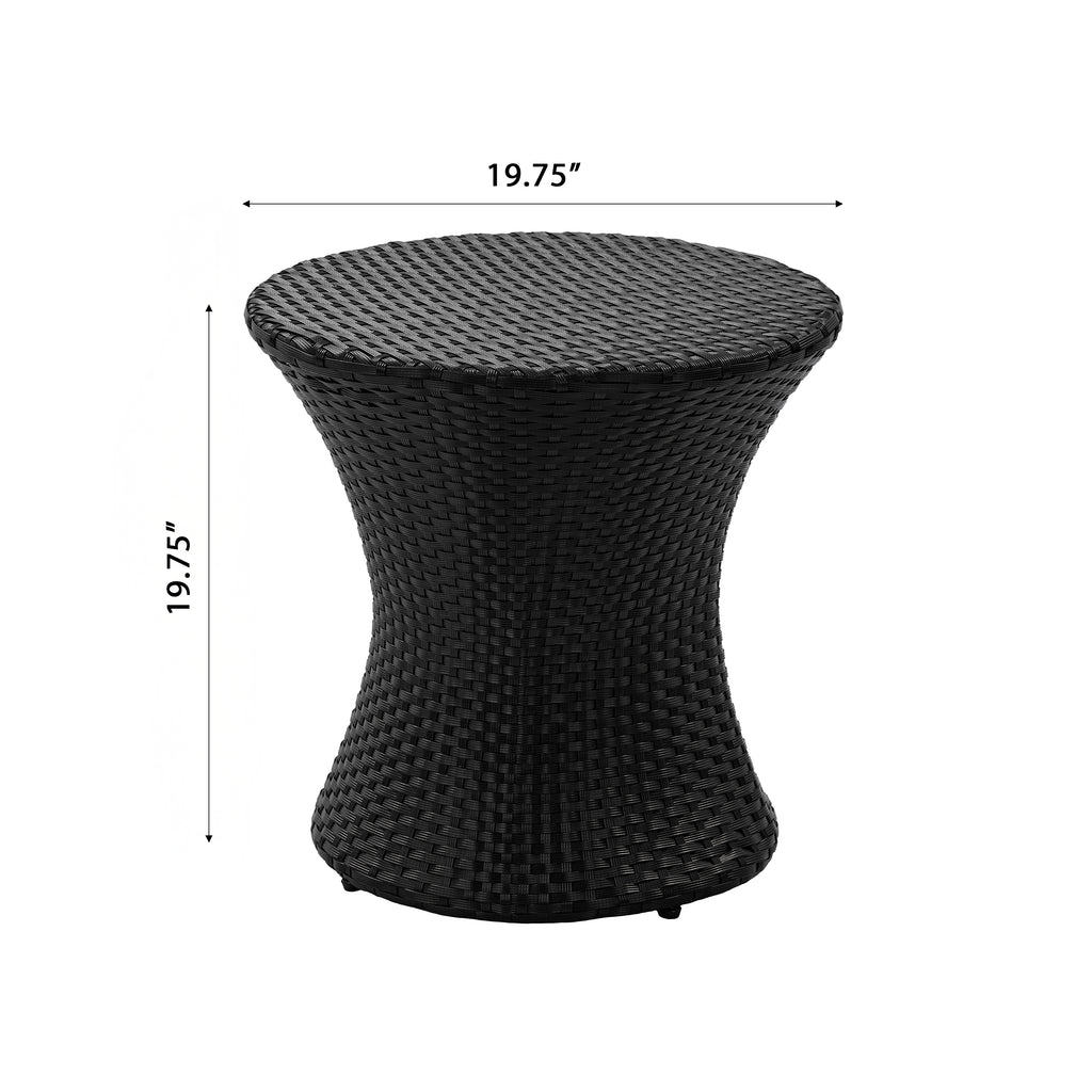 KONO Hourglass Rattan Table with No Glass Top