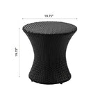 KONO Hourglass Rattan Table with No Glass Top