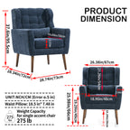 Modern Accent Chair in Dark Blue Chenille