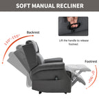 Grey Manual Recliner Chair in Faux Leather