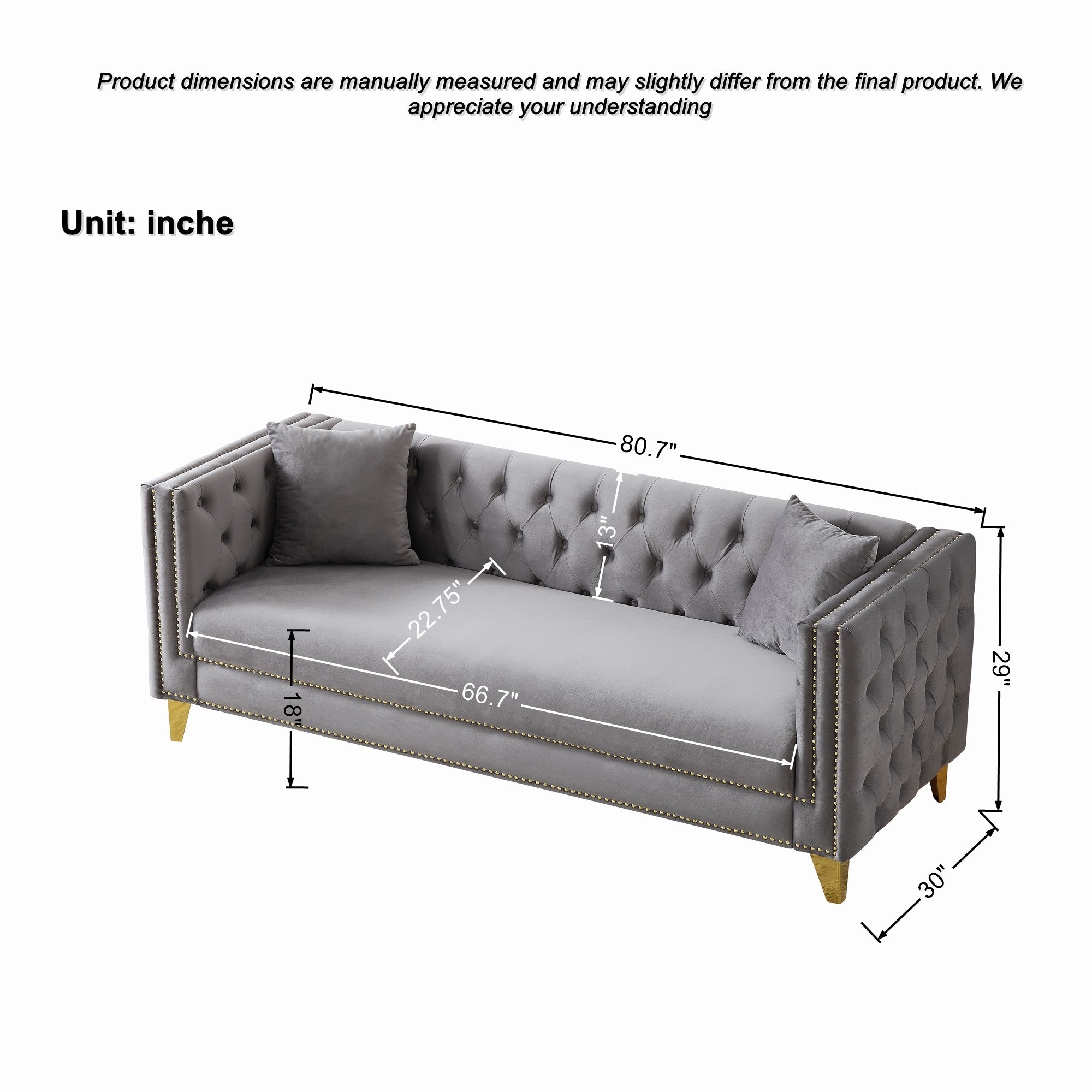 Chesterfield Velvet Sofa - 3+3 Seater Deep Seat Sofa