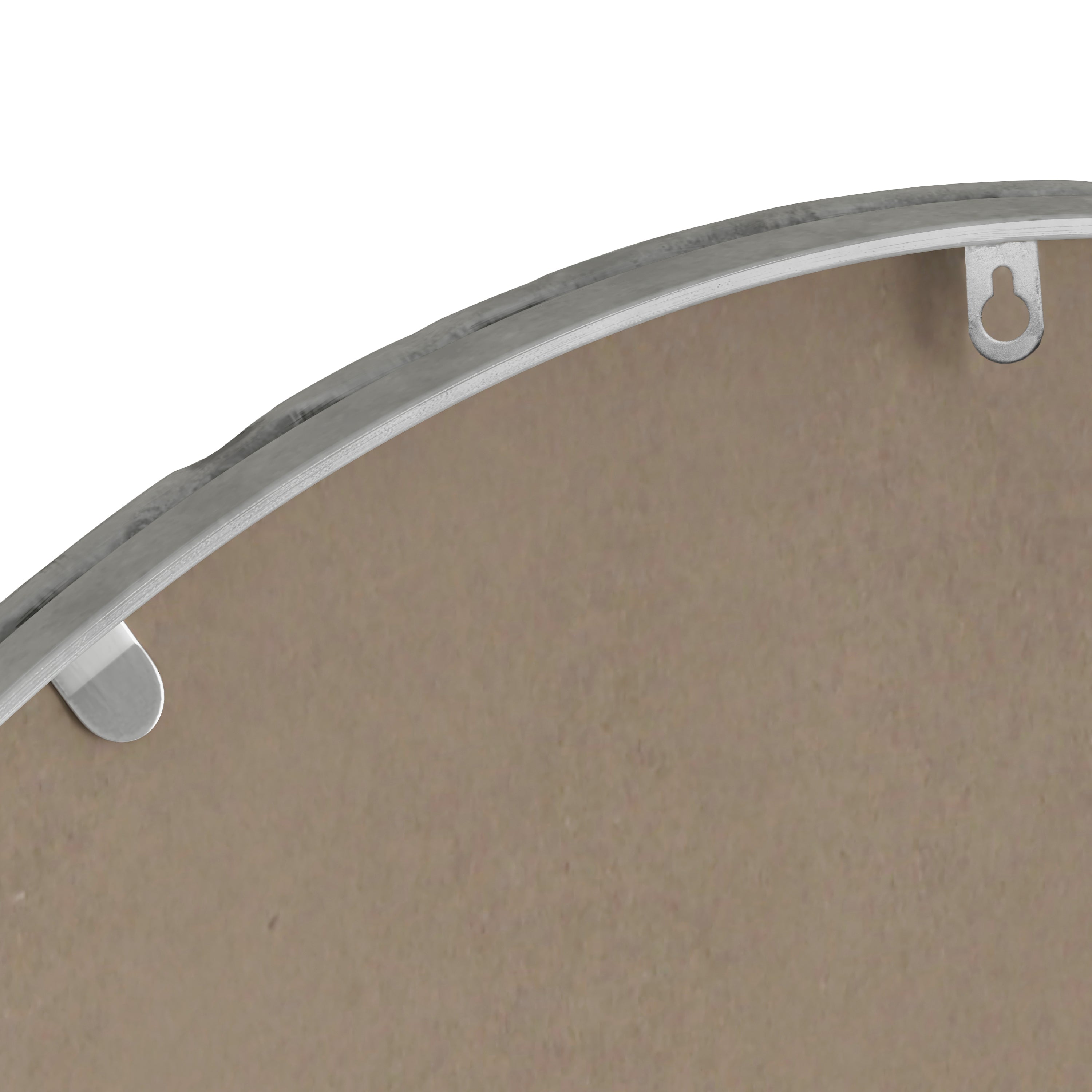 Iron Art Oval Retro Mirror with Antique Effect in Silver