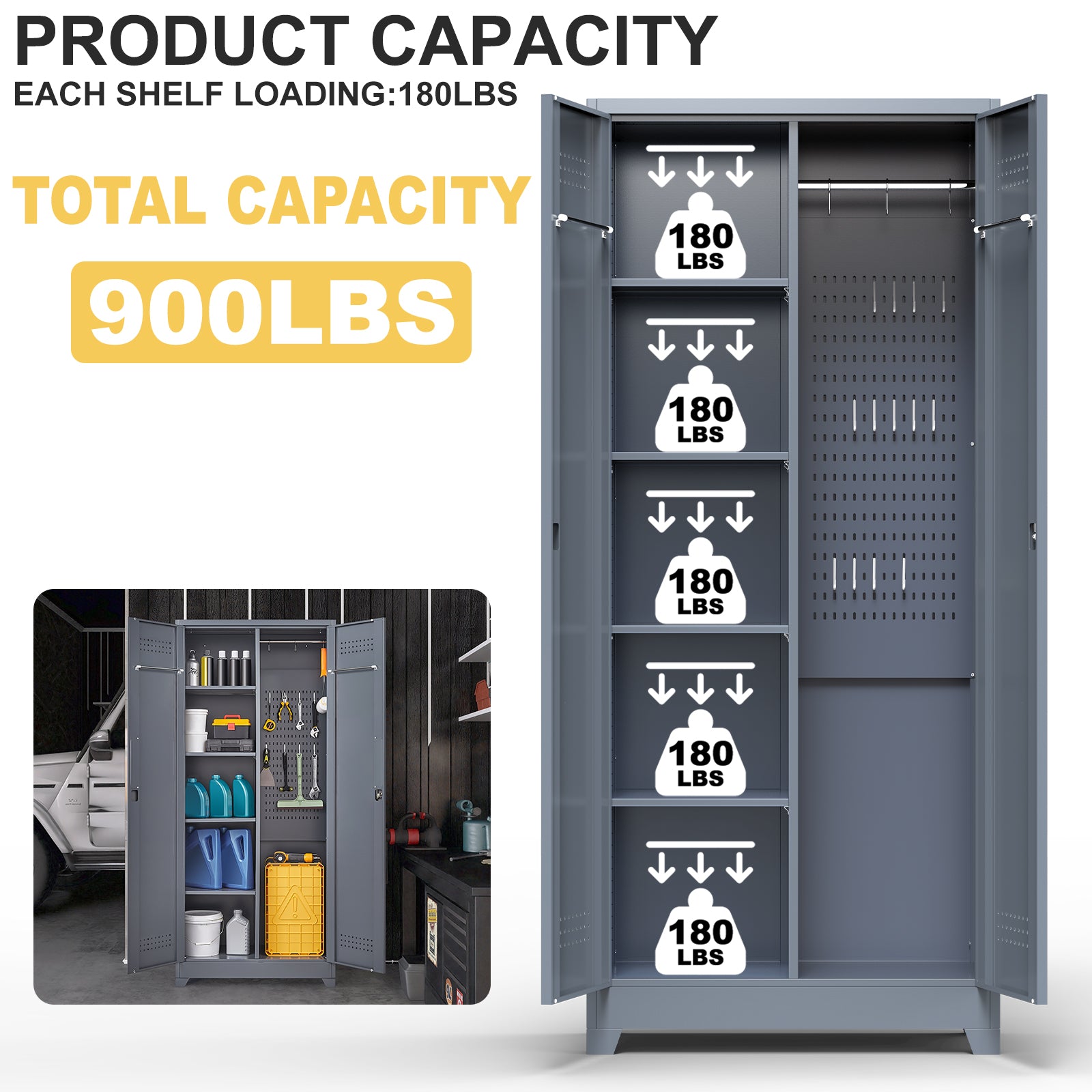 Gray And Heavy Duty Storage Cabinet