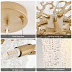 24-Inch Modern Golden Pendant Light with Cascading Crystal Strands