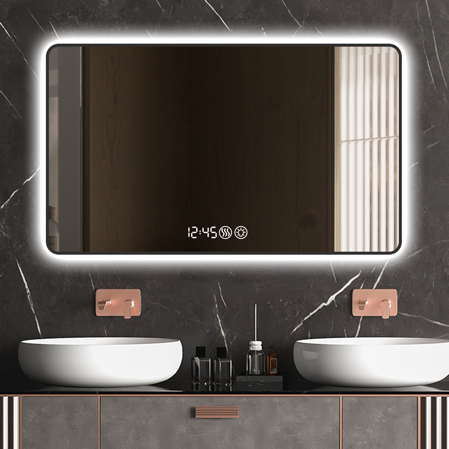 29x39 Black Frame Wall Mirror