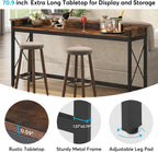 70.9" Extra Long Console Table with Power Outlets & USB Ports