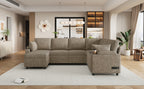 109.9" U-Shaped Sectional Sofa Bed with Storage