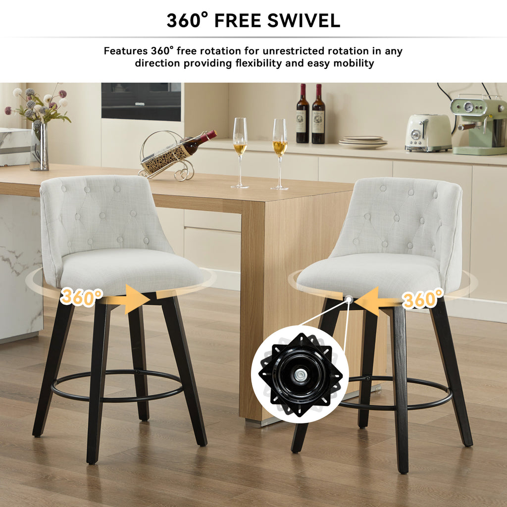 007-360° Swivel Bar Stools Set of 2