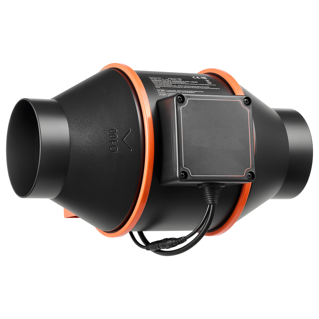 Inline Duct Fan, 205 CFM 4 Inch EC Motor