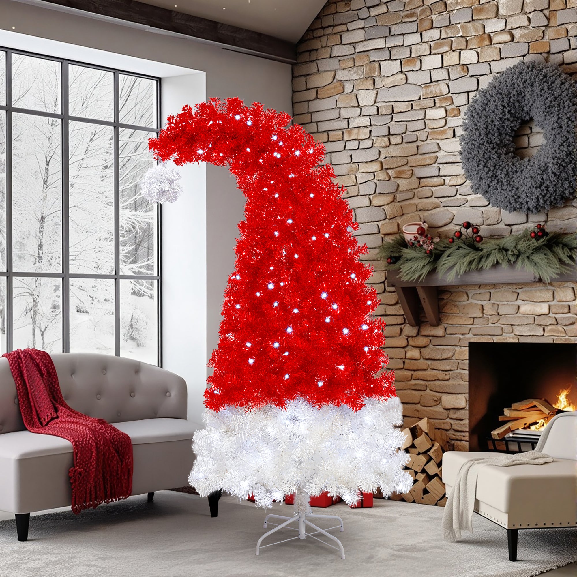 6FT Artificial Christmas Tree with LED Lights